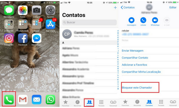 Como bloquear um contato no iPhone
