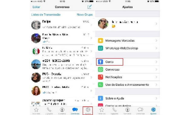 Como colocar senha no WhatsApp quarto passo