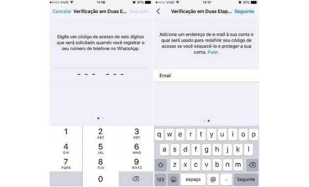 Como colocar senha no WhatsApp último passo
