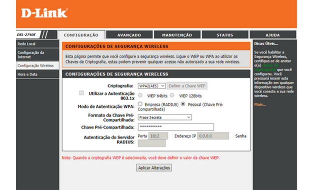 Como configurar o roteador sexto passo