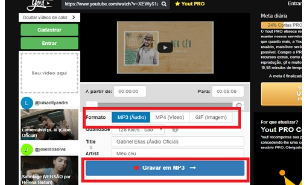 Como converter músicas do Youtube 3