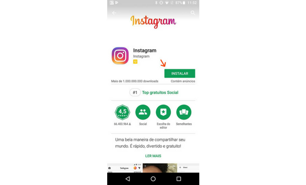 Como criar uma conta no Instagram passos