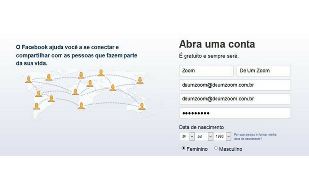 Como criar uma conta no Facebook passo a passo