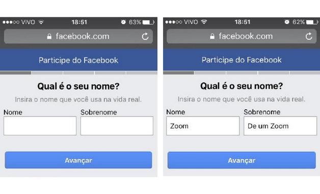 Como criar uma conta no Facebook quarto passo