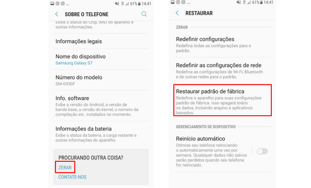 Como resetar celular Samsung