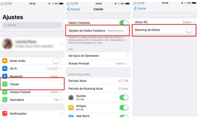 Como ativar o roaming no iPhone