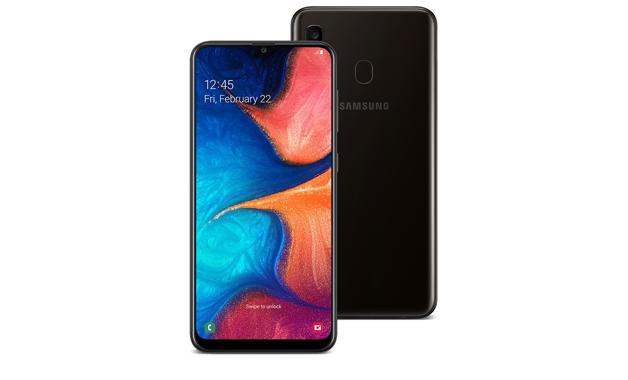 Imagem: Galaxy A20 na cor preta. Créditos: Divulgação/Samsung Imagem: Galaxy A20 na cor preta. Créditos: Divulgação/Samsung