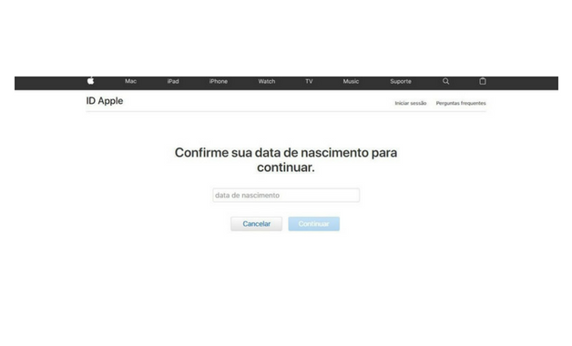Recuperar senha do iCloud
