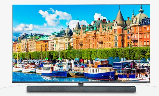 Soundbar integrado da Smart TV 8K TCL X10S pode ser usado com a tela desligada. / Divulgação: TCL Soundbar integrado da Smart TV 8K TCL X10S pode ser usado com a tela desligada. / Divulgação: TCL