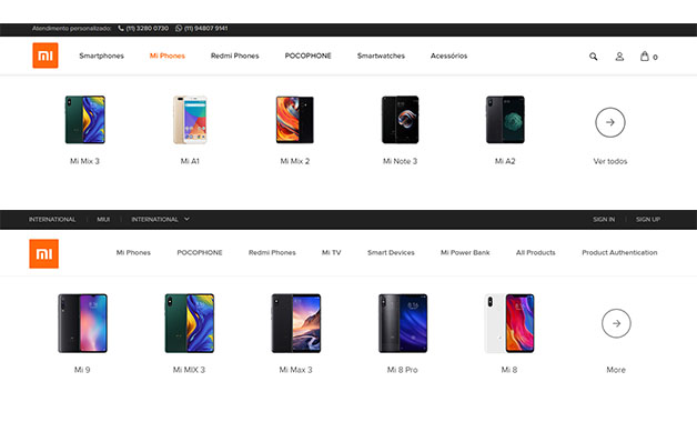 Layout da Xiaomi BRZ é muito semelhante ao do site oficial da Xiaomi